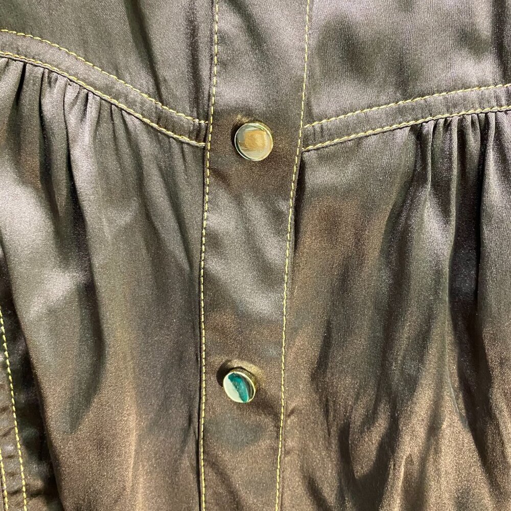 Cache Brown Utility Jacket with Ruffle Collar - Picture 6 of 10
